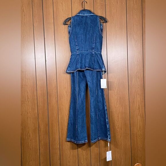 Self-Portrait  Two-Piece Denim Jumpsuit size 2 - Picture 9 of 16